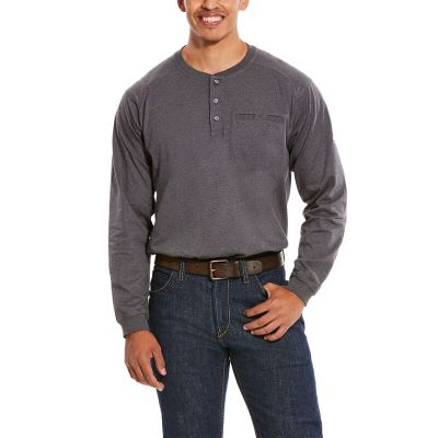 Ariat Work: FR Air Henley Hombre - Gris Oscuro (ZINQU0426)